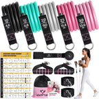 Resistance Bands with Handles for Women, 5 Level Exercise Bands | Workout Bands for Physical Therapy, Yoga, Pilates, Door Anchor, Storage Pouch, Training Poster