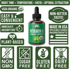 USDA Organic Vitamin A Liquid Drops Supplement. Vegan High Bioavailability | For Eye, Skin + Bone Health. For Adults, Men, Women, Kids. Vit A Oil Retinyl Palmitate. Gluten Free, Zero Sugar (1 fl oz)