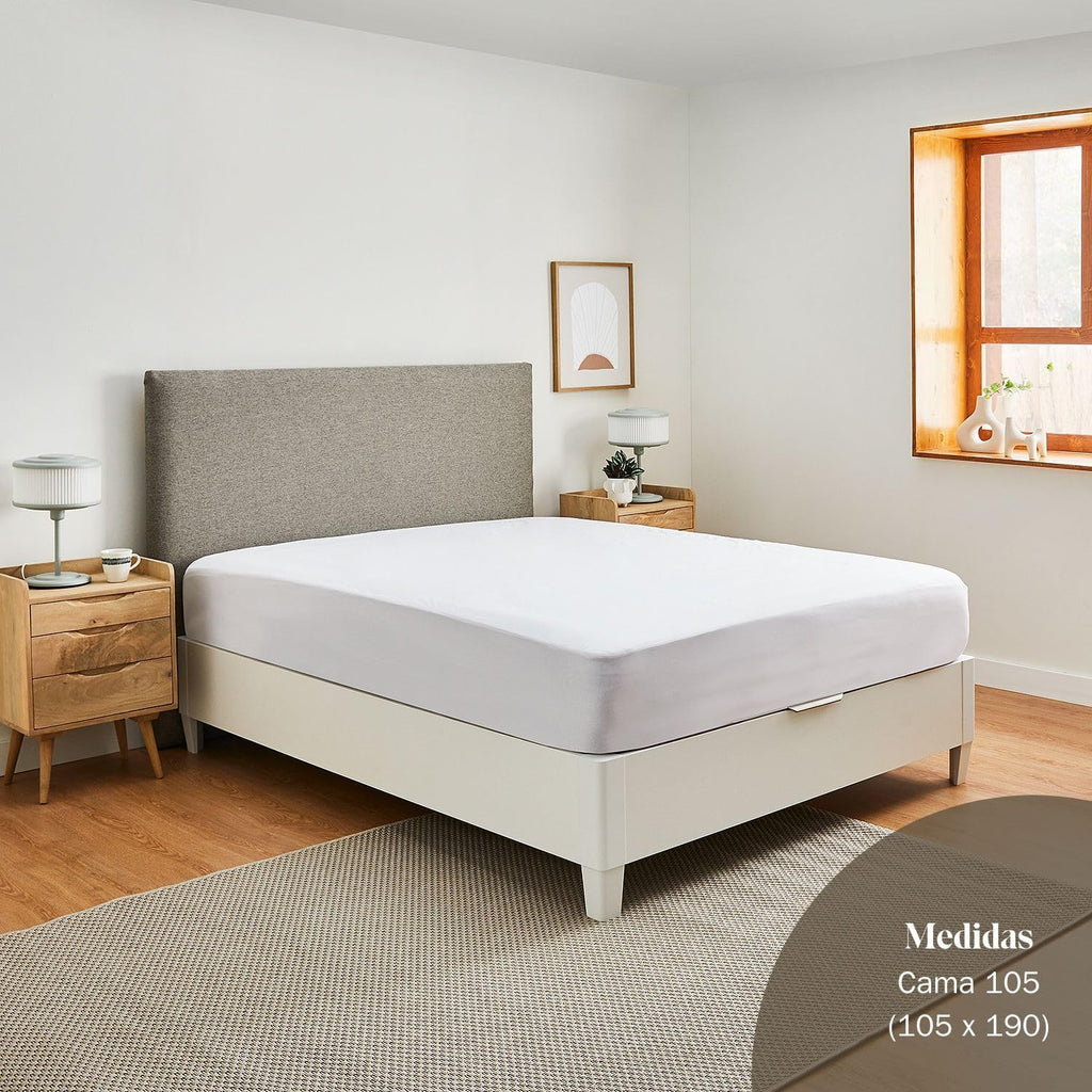 Pikolin Home - Mattress Protector 105 x 190 cm -Waterproof Jersey 100% Hygienic Cotton - Breathable and Absorbent - Oeko-Tex Certified, Silent - Mattress Cover