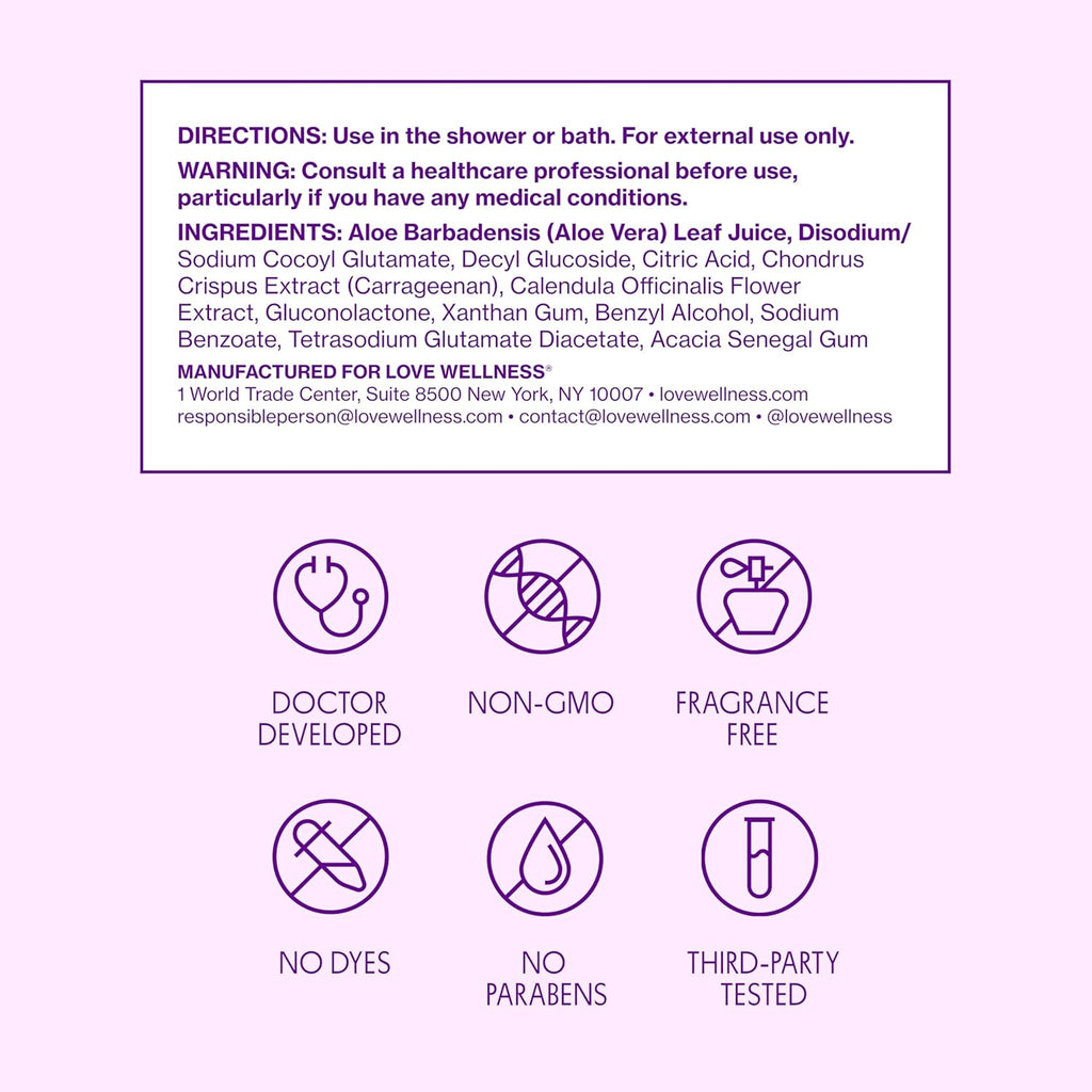 Love Wellness pH Balancing Cleanser | Feminine Vaginal Wash | Fragrance-Free | Vaginal Cleanser for Balanced pH, Intimate Health & Hygiene | Non-Irritating with Aloe Vera for Sensitive Skin | 5 Fl Oz