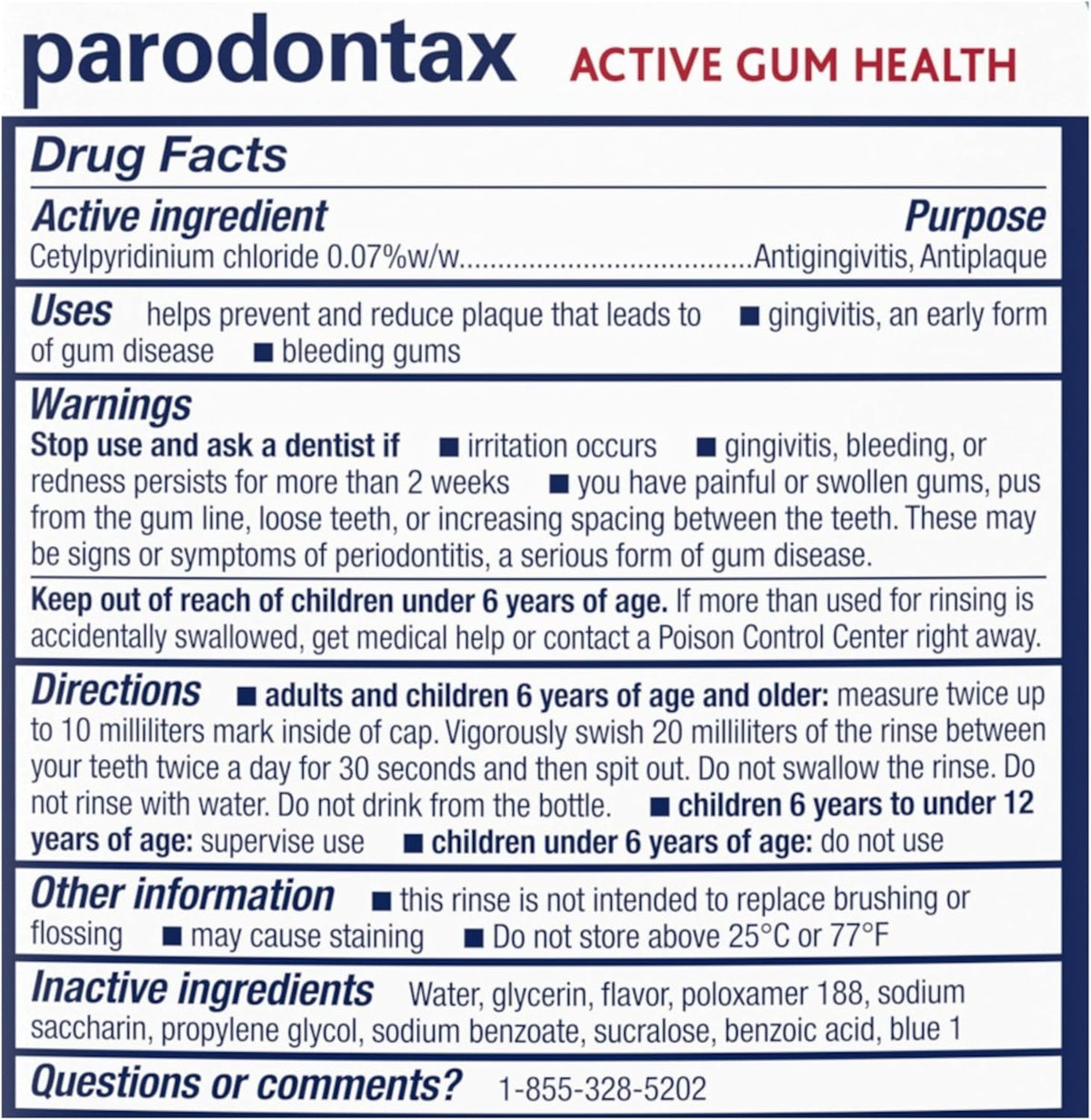 Parodontax Active Gum Health Mouthwash, Antiplaque and Antigingivitis Mouthwash, Mint, 16.9 Fl Oz