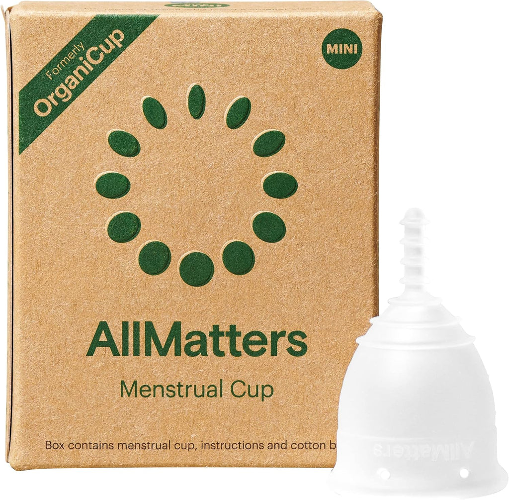 AllMatters OrganiCup Menstrual Cup - Size Mini - Eco-Friendly, Reusable Period Solution - Superior to Pads & Tampons - Suitable for Light to Heavy Flow