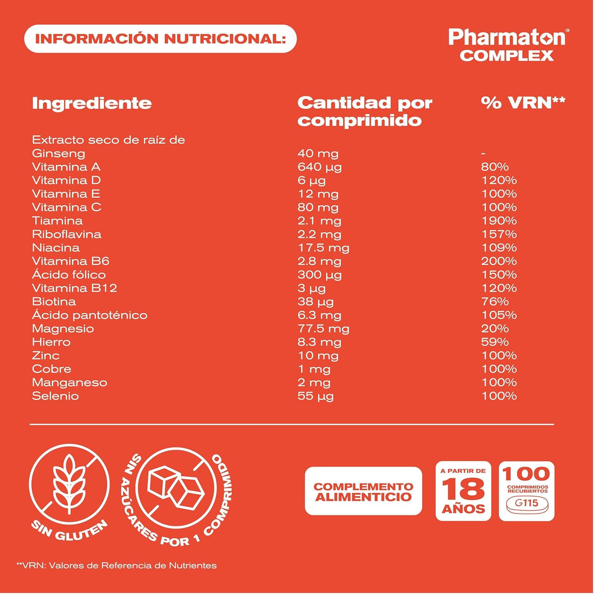 Pharmaton Complex - Multivitamin with Ginseng G115-200 Tablets - Physical & Mental Energy - Vitamins for Fatigue