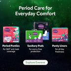 Evereve Ultra-Thin Nights Sanitary Pads for Women, XXL+ 360mm, 22 Pads, 60% Longer & Wider Back, Soft & Breathable, Rash-Free Comfort, 2X Faster Absorption, Dry Feel Protection, Heavy Flow Night Use