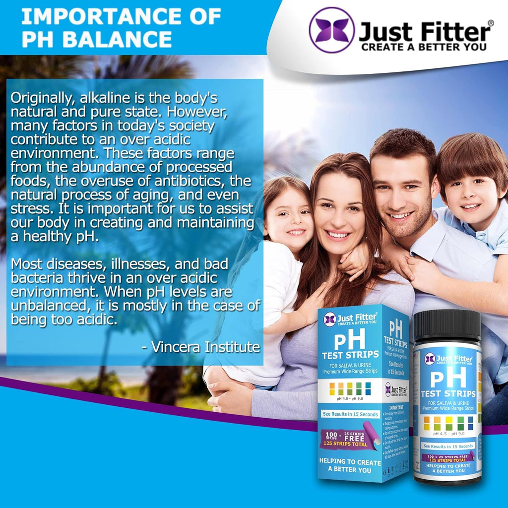 pH Test Strips for Testing Alkaline and Acid Levels in the Body. Track & Monitor your pH Level using Saliva and Urine. Get Highly Accurate Results in Seconds. (1 BOTTLE)