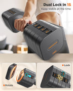 FEIERDUN DB3 5-in-1 Adjustable Dumbbell Set, 6LB/10LB Pair Adjustable Weights for Women at Home, Dual Locking Stable Hand Weights with TPU Soft Handle, Home Gym, Rehab, Pilates, Yoga, Strength Training