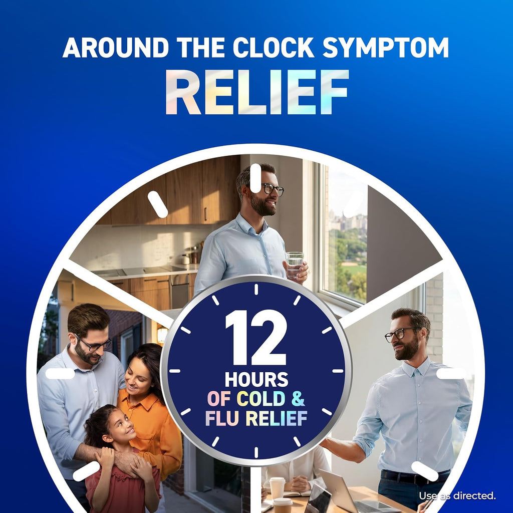 Mucinex 12Hr Cold and Flu Medicine for Adults, All Day Relief, 16 Tablets