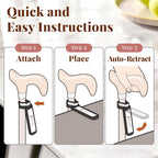 Walking Cane Holder, Smart Reflective Cane Holder Clip for Table, Walking Stick Accessories for Senior, Portable, Foldable, and Convenient
