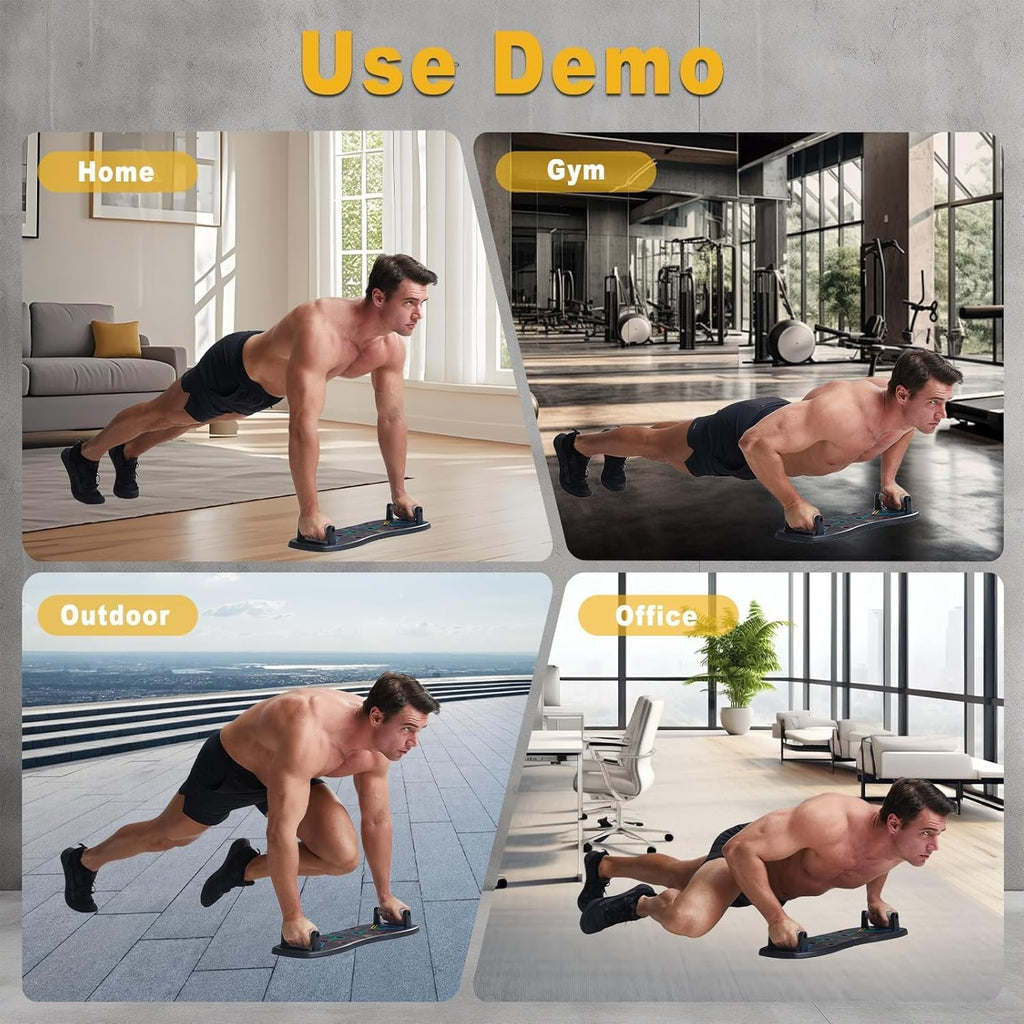 HOTWAVE Push Up Board, Portable Pushup Board for Men, Foldable Push Up Bar | Multifunctional Pushup Handles for Floor, Strength Training Equipment for Home Gym, Suitable for Beginners and Teenagers