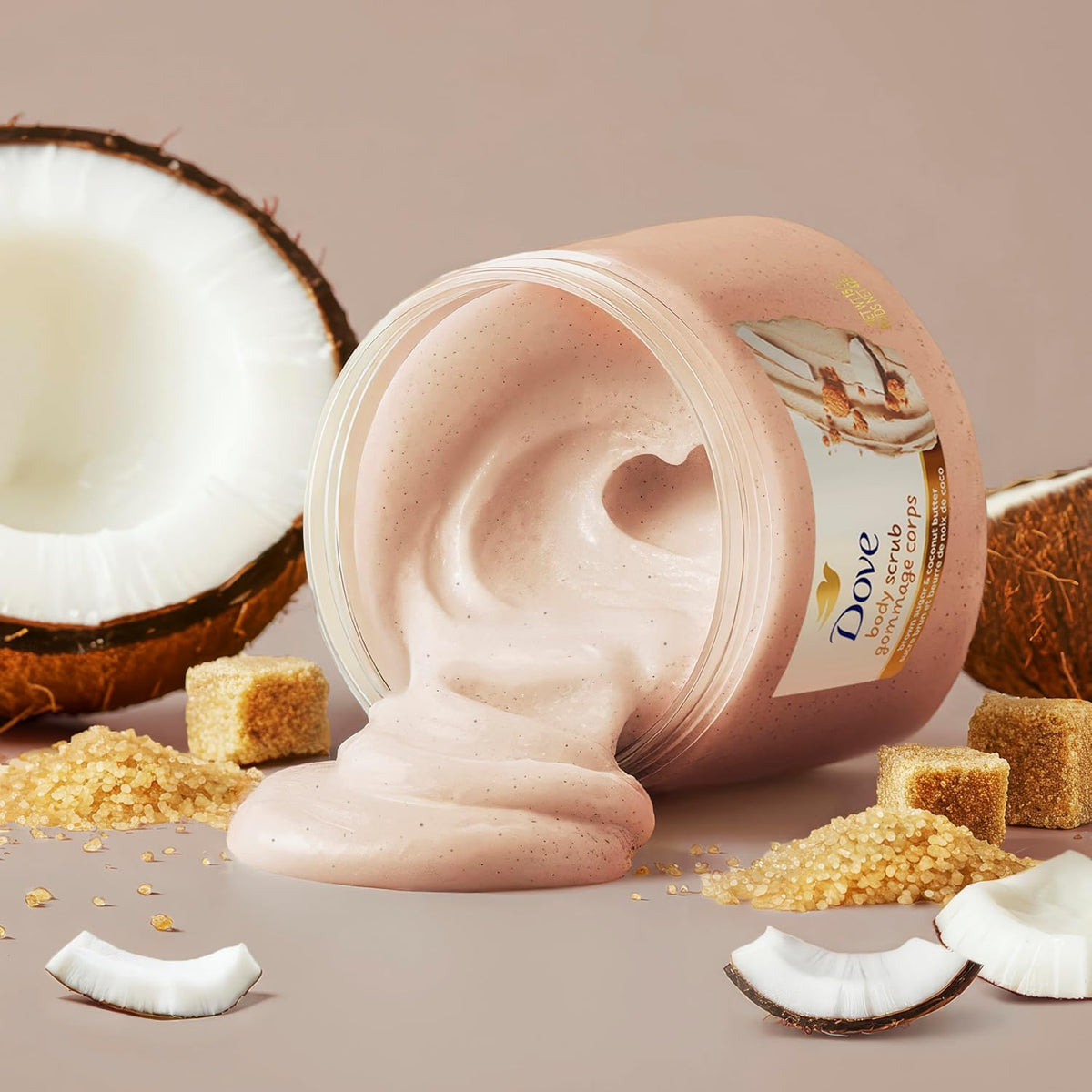 Dove Body Scrub Brown Sugar & Coconut Butter, 15 oz | Exfoliating body scrub that buffs away dull skin and deeply nourishes for soft, smooth and radiant skin