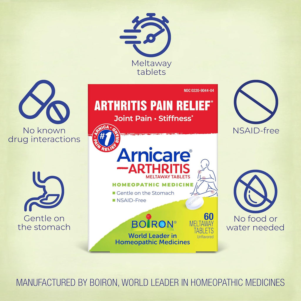 Boiron Arnicare Arthritis Tablets for Arthritis Pain Relief, Joint Soreness, and Rheumatic Pain - 60 Count