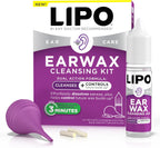 LIPO Earwax Removal Kit, Ear Wax Drops with Bulb Syringe & Plugs