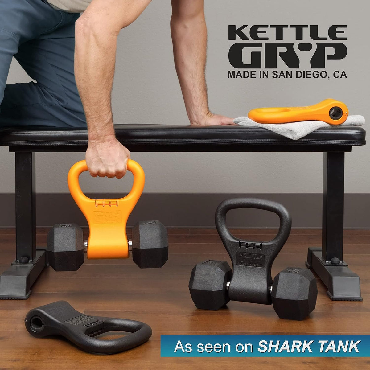 KETTLE GRYP Dumbbell to Kettlebell Grip Converter Handle, Made in USA