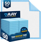 AAY Disposable Bed Pads 30"X36" (50pcs) Tear-Resistant Cloth Backing Underpads Super Absorbent Pee Pads Extra Large Premium Chucks for Adults Incontinence Pads Waterproof for Elderly, Kids or Puppy