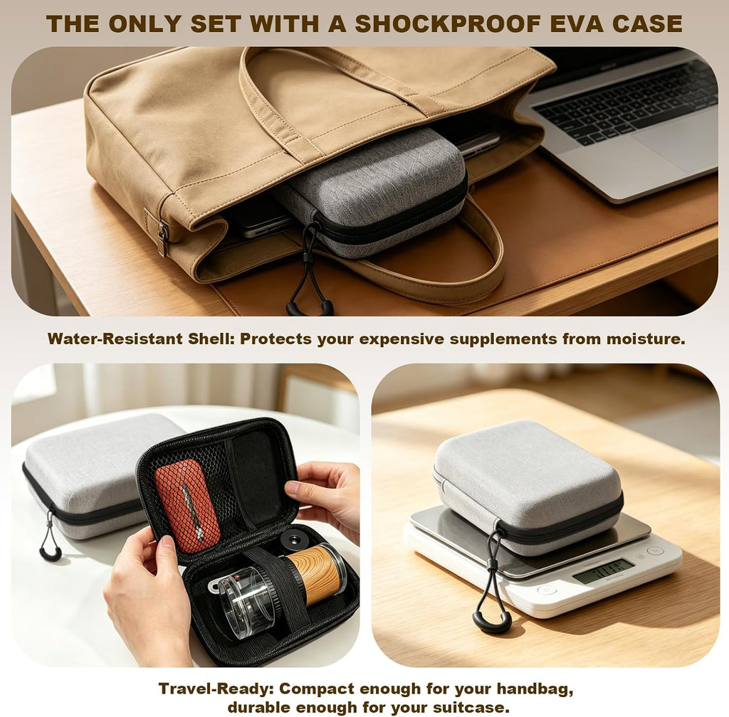 Pill Crusher, Grind Pills to Fine Powder, with Pill Cutter for Small and Large Medication and Vitamin Tablets with Storage Compartment
