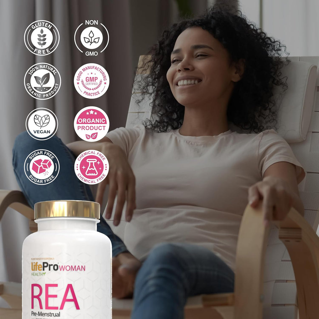 Life Pro Vitex Agnus Castus REA, Feminine Supplement with Magnesium and Saffron for Hormone Balance, Emotional Wellness and Premenstrual Symptom Relief, European Vegan Quality with 120 Capsules