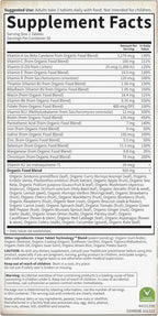 Garden of Life Organics Women's Multivitamin, USDA Organic, 60 Tablets | Vitamin C, D3, Folate, B12, Biotin & Iron, Energy, Heart Health & Radiant Skin, Non-GMO, Vegan