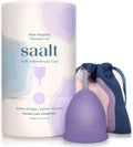 Saalt Soft Menstrual Cup – Reusable Period Cup – Made for Comfortable, Leak-Free Protection Up to 12 Hours – BPA & Latex Free – Includes Cup & Carry Bag (Regular, Mountain Iris)