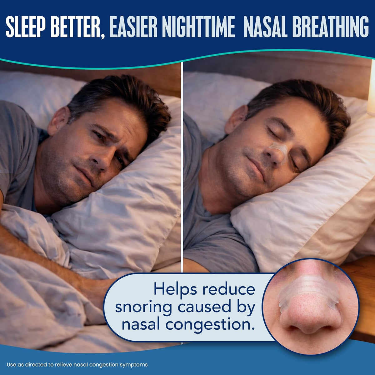 Breathe Right Nasal Strips, Extra Strength, Nasal Congestion, Clear, 44ct | Opens nose and increases nasal airflow, helps relieve nasal congestion for better breathing, drug-free, use anytime, anywhere