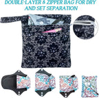 4PCS Overnight Pads 13.5inch Reusable Pads Menstrual Heavy Flow, Washable Cloth Pad with 1 Zipper Bag