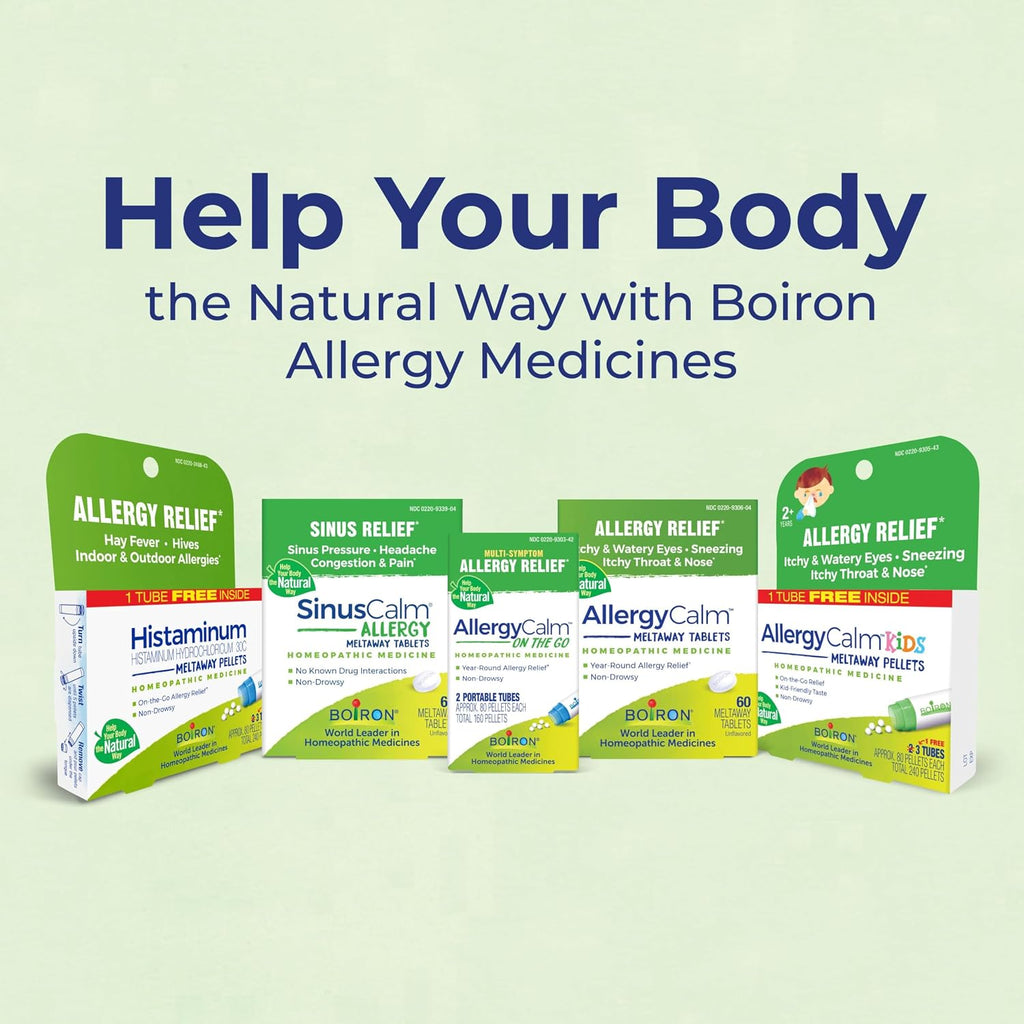 Boiron AllergyCalm Tablets for Relief from Allergy and Hay Fever Symptoms of Sneezing, Runny Nose, and Itchy Eyes or Throat - 60 Count