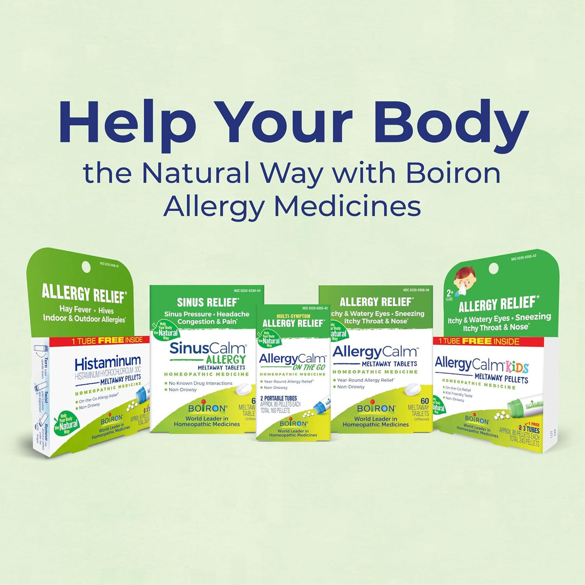 Boiron AllergyCalm Tablets for Relief from Allergy and Hay Fever Symptoms of Sneezing, Runny Nose, and Itchy Eyes or Throat - 60 Count