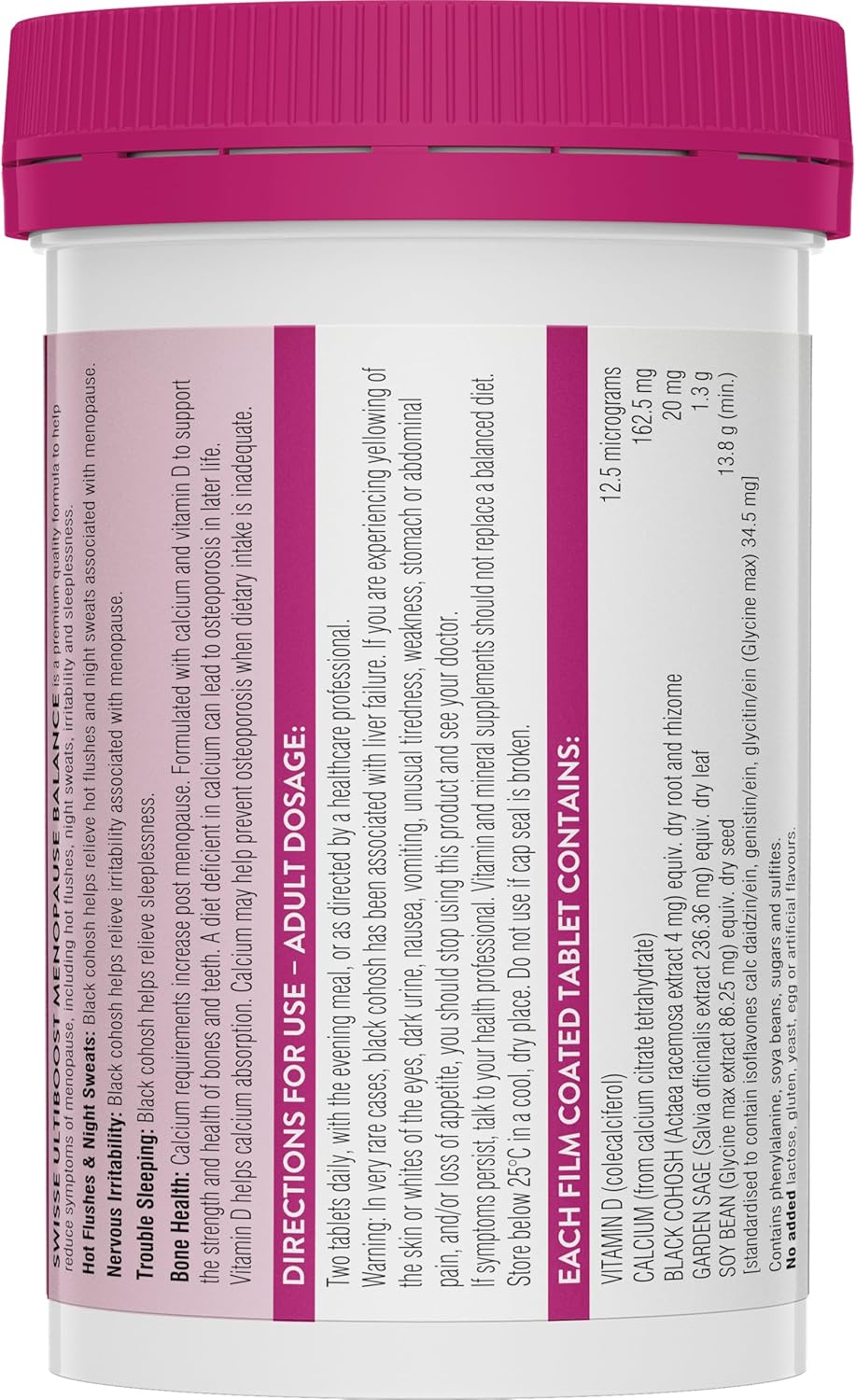 Swisse Ultiboost Menopause Balance - Helps Relieve Symptoms Including Hot Flushes & Night Sweats - 60 Tablets