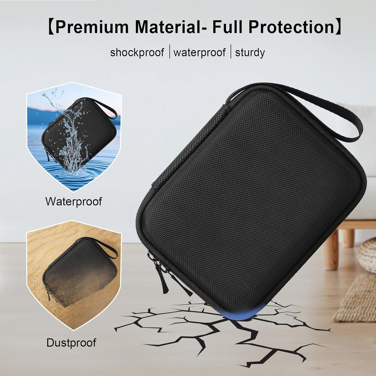 Elonbo Carrying Case for Portable Handheld Inhaler Nebulizer Machine, Black