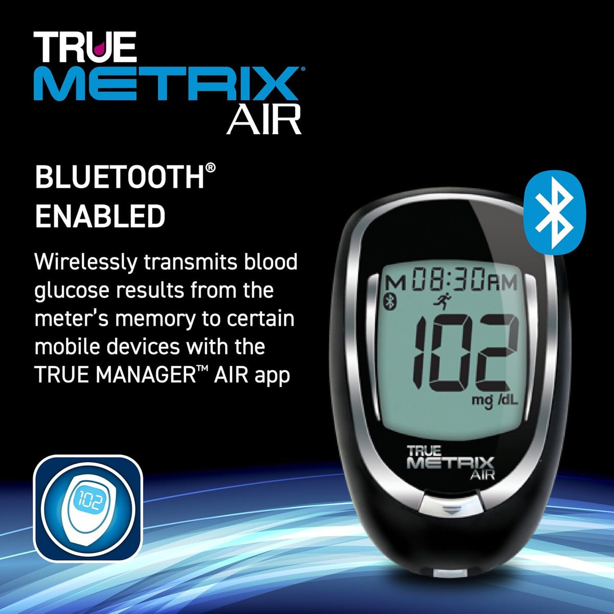TRUE METRIX AIR Meter Kit, Glucose Monitor, Supplies, Log Book, Solution