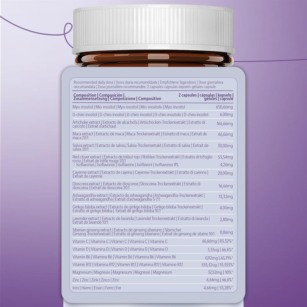 Inositol FEM Menositol 19 in 1 – Comprehensive Menopause Supplement with Myo-Inositol, D-Chiro and Natural Isoflavones – Hot Flashes and Menopausal Symptoms Relief – Women's Menopause Vitamins