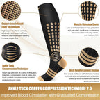 NEENCA Professional Compression Socks for Women Men Circulation, 20-30 mmHg | Copper Infused Fiber, Patented Massage Dots Design, Medical Sock for Pain Relief, Swelling, Nurse, Travel, Flight, Daily Wear