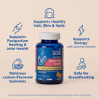 Mommy's Bliss Postnatal Support Reset My Body Gummies with Biotin & Collagen, Supports Postpartum Energy, Healing & Joint Health + Hair, Skin & Nails Health, Gluten Free, 60 Gummies (30 Servings)