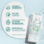 Biotrue Hydration Plus Multi-Purpose Contact Lens Solution, 10 oz 2 Pack | Includes 2 x 10 oz bottles + lens cases, hyaluronic acid formula, cleans, disinfects, all-day comfort