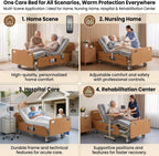 Extra Wide Full Electric Adjustable Hospital Beds for Home Nursinghome Use | Ultra Wide Medical Bed with Mattress , Built in Toilet, Adjustable Height & lateral tilting for Elderly Seniors Disabled