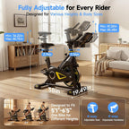 YPOO Exercise Bike Adjustable Magnetic Resistance 330LBS,APP Courses