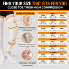 Doc Miller TED Hose Thigh High Anti Embolism Stockings for Women & Men, Hospital Style Surgical Stockings, Plus Size Compression Socks, Support Hose with Inspection Hole