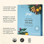 Yogi Get Well Gift Box, 45 Tea Bags (5 Bags per Flavor) | Caffeine-Free Wellness and Immunity Variety Pack with 9 Delicious Herbal Teas, a Thoughtful Tea Gift Set