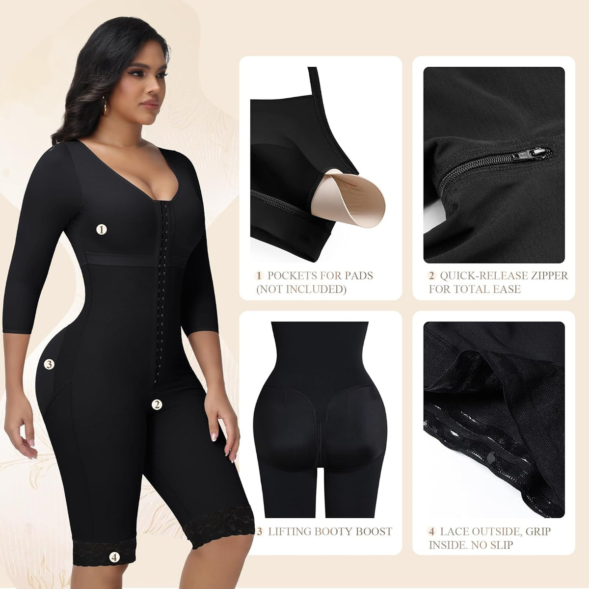 M MYODRESS Fajas Colombianas Moldeadoras Faja Body Shaper Tummy Control Shapewear for Women Post Surgery Compression Garment