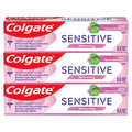 Colgate Whitening Sensitive Toothpaste Gel, Clean Spearmint, 3 Pack, 6 oz | With Potassium Nitrate for Sensitivity Relief, Safely Removes Surface Stains for Whiter Teeth, Promotes Healthy Gums