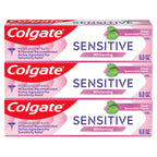 Colgate Whitening Sensitive Toothpaste Gel, Clean Spearmint, 3 Pack, 6 oz | With Potassium Nitrate for Sensitivity Relief, Safely Removes Surface Stains for Whiter Teeth, Promotes Healthy Gums