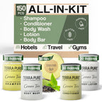 Terra Pure Hotel Toiletries, Shampoo & Conditioner Amenity Set, 150-Piece | Travel Size Guest Amenities, Hospitality Supplies, Hotels, Resorts, hotel room essentials, guest bathroom supplies, motels