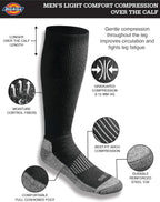 Dickies Men's Light Compression Comfort Over-The-Calf Socks, Available in M-XXL (2, 4 Pairs)