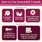 Organic India Essential Female Herbal Supplement - Hormonal Balance, Women's Formula, Reproductive Health, Adaptogen, Ayurvedic, USDA Certified Organic, Non-GMO - 90 Capsules