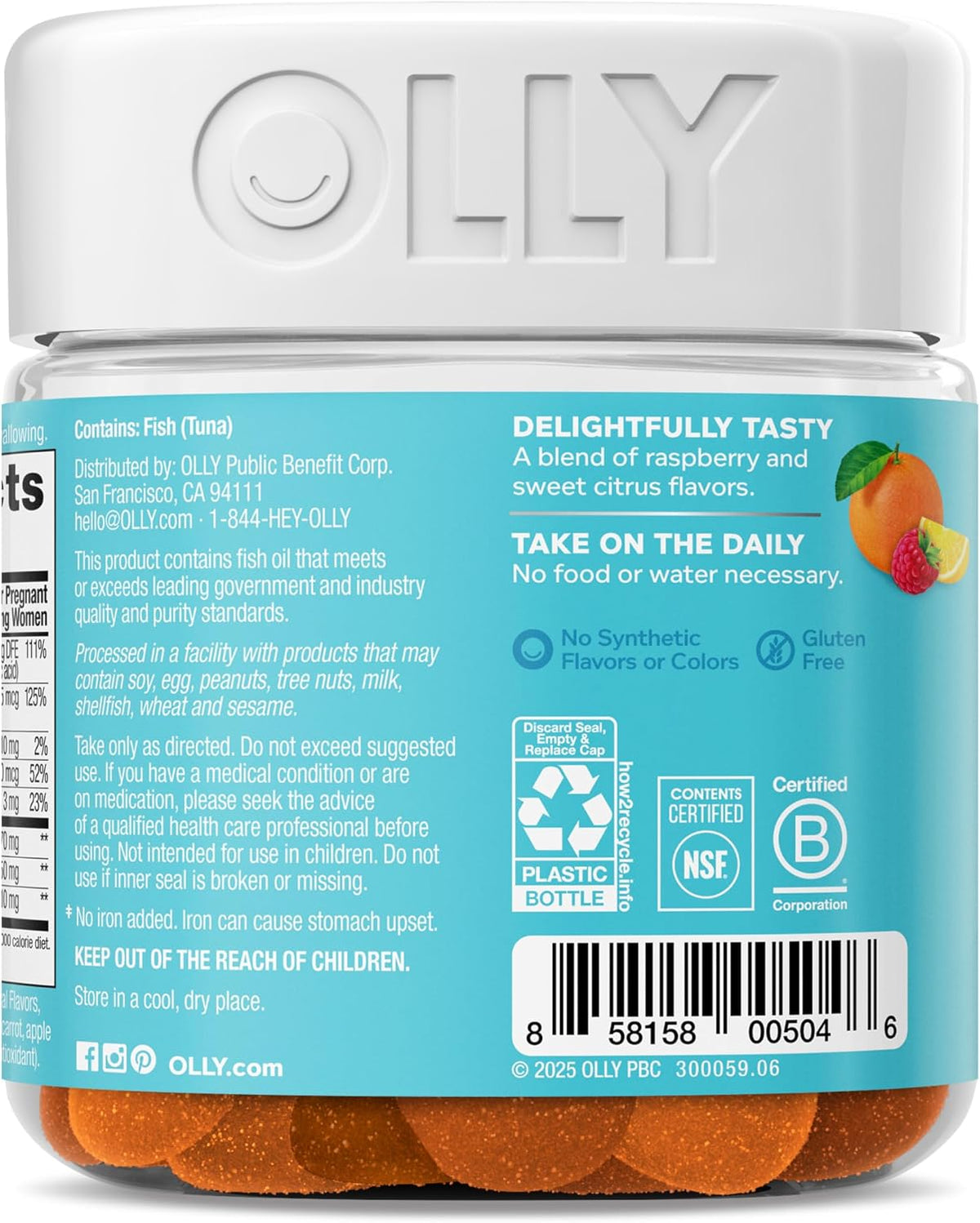 OLLY Prenatal Multivitamin Gummy, Daily Blend for Mommy & Baby - 60 Count