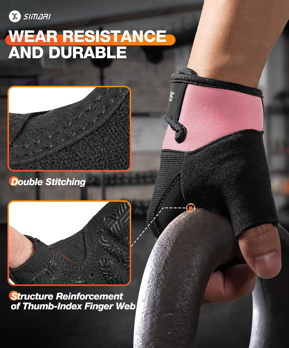 SIMARI Breathable Workout Gloves with Cushion Pad/Grip/Reduce Calluses, Weight Lifting Gloves for Gym Exercise, Cycling, Weightlifting Training, Fitness, Pilates, Kayaking, Gift for Men & Women