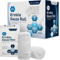 MED PRIDE Sterile Krinkle Gauze Rolls,6-Ply Cotton,4.5 in x 4.1 yd,6-Pack