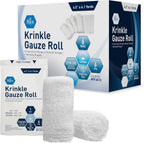 MED PRIDE Sterile Krinkle Gauze Rolls,6-Ply Cotton,4.5 in x 4.1 yd,6-Pack