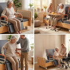 Electric Rotating Hospital Medical Beds for Senior Disabled Home Care Use | 750lbs, 90° Rotated Nursing Beds for Home Care with Adjustable Lateral Tilt & Backrest Leg Height