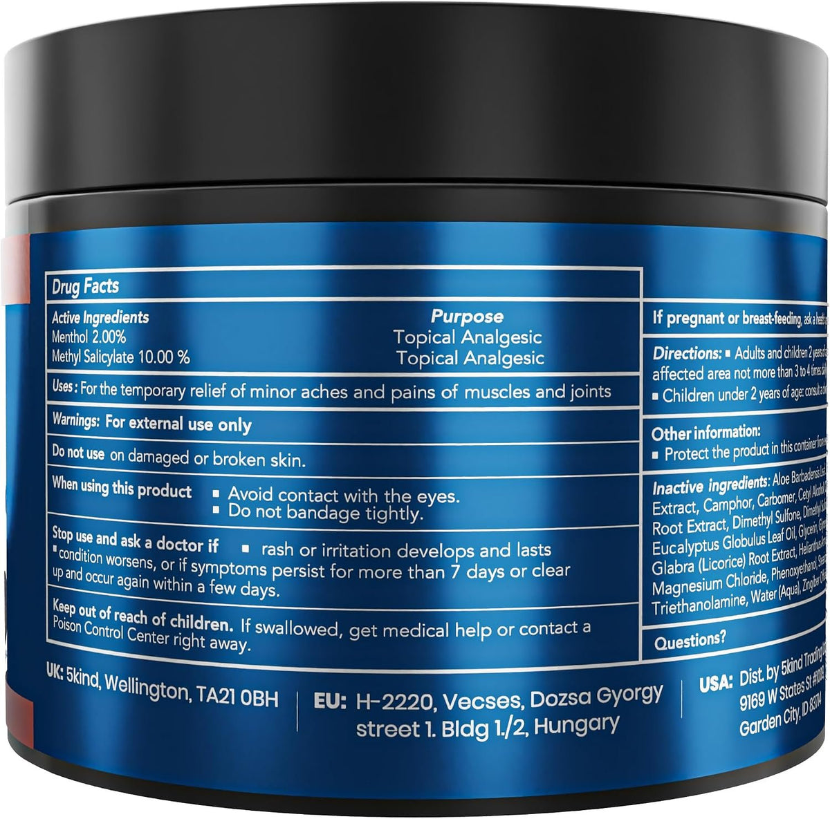 5Kind DMSO Cream for Pain Relief 4 fl oz Topical Muscle & Joint Pain Relief
