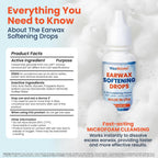 Earwax Removal Drops for Clogged Ears, Adults & Infants, 0.5 fl oz | Gentle formula softens and dissolves earwax in blocked ears; non-irritating for adults, kids and infants, 15 ml
